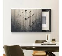 Cache-tableau Électrique Décoratif Avec Horloge, Panneau De Disjoncteurs Dissimulé, Cache-panneau Électrique Mural, Pour La Maison Ou Le Bureau(Black 3,50 * 40cm/19.7 * 15.7in)