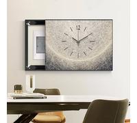 Cache-tableau Électrique Décoratif Avec Horloge, Panneau De Disjoncteurs Dissimulé, Cache-panneau Électrique Mural, Pour La Maison Ou Le Bureau(Silver 2,50 * 40cm/19.7 * 15.7in)