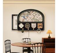 Cache Tableau Électrique Décoratif, Cache Boîte à Fusibles, avec 4 Bâtons en Bois Massif pour Suspendre Des Objets(50x40 cm/19.7x15.7 in)