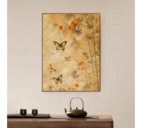 Cache Tableau Électrique Décoratif, Décoration Murale Style Chinois Moderne | Cache Coffret Électrique, 4 Structures d’Ouverture, Cadre PS Noyer, Tailles et Motifs Variés(P,Flip-up,23.6x31.5in)