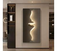 Cache tableau électrique décoratif, Décoration murale verticale minimaliste | Panneau cristal avec cadre aluminium noir, installation pour coffret électrique et incendie(Hanging,19.7*27.6in,A)
