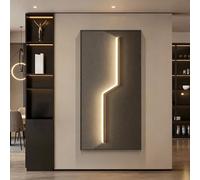 Cache tableau électrique décoratif, Décoration murale verticale minimaliste | Panneau cristal avec cadre aluminium noir, installation pour coffret électrique et incendie(Hanging,19.7*39.4in,C)