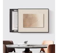 Cache-Tableau Électrique Décoratif - Design Abstrait Moderne, Motif Géométrique Patchwork, Installation Facile, pour Salon et Chambre G R-50x40cm