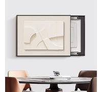 Cache-Tableau Électrique Décoratif - Design Abstrait Moderne, Motif Géométrique Patchwork, Installation Facile, pour Salon et Chambre B L-70x50cm