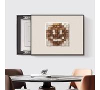 Cache-Tableau Électrique Décoratif - Design Abstrait Moderne, Motif Géométrique Patchwork, Installation Facile, pour Salon et Chambre F R-70x50cm