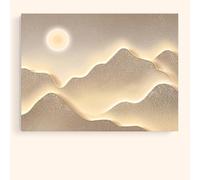 Cache-Tableau Électrique Décoratif - Design de Style Moderne, Motif Montagne et Rivière, Installation Facile, pour Salon et Chambre D L-40x30cm