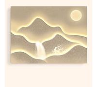 Cache-Tableau Électrique Décoratif - Design de Style Moderne, Motif Montagne et Rivière, Installation Facile, pour Salon et Chambre B R-60x50cm