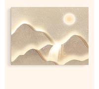 Cache-Tableau Électrique Décoratif - Design de Style Moderne, Motif Montagne et Rivière, Installation Facile, pour Salon et Chambre G L-50x40cm