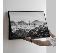 Cache-Tableau Électrique Décoratif - Peinture de Paysage Artistique, Conception à Clapet, Installation Facile, pour Salon et Chambre E 70x50cm