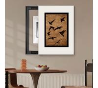 Cache Tableau Électrique Décoratif Peinture Murale Cadre Durable Imperméable pour Cacher Disjoncteur et Compteur avec Rails de Guidage Fluides et Silencieux Design Chic(Right-t,14"*18"/35 * 45cm)