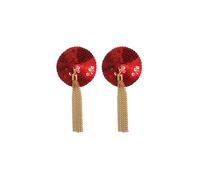 Cache-tétons Chain rouge & or