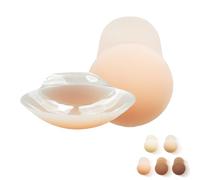 Cache Tetons Femme, Réutilisable en Silicone Soutien Gorge Adhesif, sans Couture Soutien Gorge Invisible, Remonte Sein Adhesif, Soutien Gorge Dos Nu sans Bretelles (Couleur Champagne, 9cm)