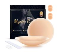 Cache-Tétons Femme Ultra Doux Réutilisables en Silicone, Invisibles Adhésifs Hypo allergéniques, 2 Paires+ Super Boîte de Rangement+ Protections Tétons, Dos Nu, Nipple Covers Seins, [8cm Ø] (Crème)