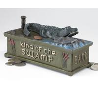 Cache The Crocodile Tirelire en fonte mécanisée pour décoration d'intérieur (l'ange numérique)