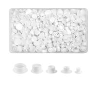 Cache Trou Bouchon Plastique, 200 Pièces Cache Trou Meuble 5/6/8/10/12mm, Bouchons Blancs pour Cache-Vis, Bouchon de Trou de Percage pour Meuble, Étagères, Armoires