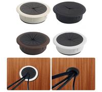 Cache-trou de 60 mm pour cordon de bureau avec boîte de filetage pour gestion des câbles, convient pour une utilisation de bureau dans les bureaux et les stations de travail informatiques (gris noir)
