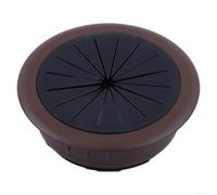Cache-trou de 60 mm pour cordon de bureau avec boîte de filetage pour gestion des câbles, convient pour une utilisation de bureau dans les bureaux et les stations de travail informatiques (marron noir