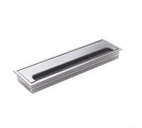 Cache-trou de câble en alliage d'aluminium avec brosse pour bureau, boîte de rangement de fils pour éviter la poussière et gérer efficacement le routage des câbles (noir)