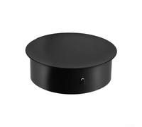 Cache-trou de cheminée rond en acier inoxydable noir pour poêle et poêle à bois, capuchon d'extrémité de tuyau de cheminée rond comme rabat de suie (50 mm)