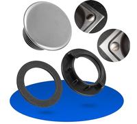 1 couvercle de trou d'évier, 1 lot, ouverture de 44 mm, filetage Ø 27,5 x 20 mm, rosace de plafond en acier inoxydable avec joint et écrou, bouchon de trou de robinet, couvercle de trou de robinet,