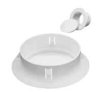 Cache-trou mural pour unité AC en plastique rond | Couvercle de protection pour ouverture murale, résistant aux intempéries et facile à installer, blanc (150 mm)