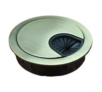 Cache-trou pour câble de bureau avec œillet rond en métal de 80 mm pour améliorer la gestion des câbles et la propreté de l'espace de travail (bronze vert, 80 mm)