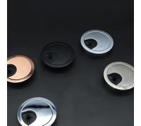 Cache-trou pratique pour bureau d'ordinateur, œillet en alliage de zinc pour câbles de 50 mm/60 mm/80 mm de diamètre (brossé 50 mm)