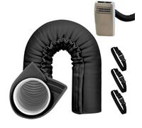 Cache-tuyau AC portable - Protection de tuyau de climatisation mobile avec fonction réglable - Housse isolante à trois couches pour tuyaux d'évacuation d'air en intérieur et en extérieur - Ajustement