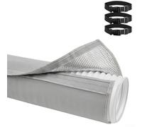 Cache-tuyau de climatiseur, 150 x 53,3 cm, manchon d'aération isolé, bouclier thermique à 3 couches, réduit les pertes d'énergie, pour le refroidissement de la maison et du bureau (gris)
