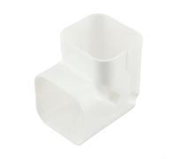 Cache-tuyau en PVC blanc pour climatiseurs divisés et centraux - Pour protection de ligne CVC avec capuchon d'entrée murale, coude plat à 90°, couplage, embout et coude plat à 135° (coude à 90°)