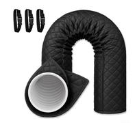 Cache-tuyau isotherme noir de 203,2 cm de long avec 15 cm de diamètre pour tuyau d'échappement de climatiseur, manchon de protection thermique fabriqué en polyester pour bloquer la lumière du soleil