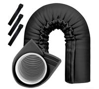 Cache-tuyau isotherme pour climatiseur, 150 x 54 cm, manchon portable pour tuyau d'échappement, prévention des fuites, isolation triple couche, pour efficacité énergétique estivale (noir)