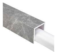 Cache-tuyaux blancs en plastique pour tuyaux d'eau - Boîtier rectangulaire pour extracteur mural et évier de salle de bain - Facile à couper - Cache-tuyaux gris dissimulent les tubes laids - Taille L