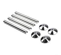 Cache-tuyaux et colliers de radiateur 200 mm pour tuyaux de 15 mm, manchon en plastique effet chromé avec installation à clipser pour Snappit