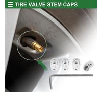 Cache-Valve De Pneu Bouchons De Valve De Pneu 8X14Mm Élégant Laiton Argent Brillant 1 Ensemble