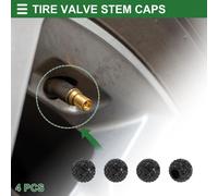 Cache-Valve De Pneu Caps De Valve De Pneu Couvre-Poussière 8X16Mm Décoratif Abs Noir 4 Pièces
