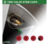 Cache-Valve De Pneu Caps De Valve De Pneu Couvre-Poussière 8X16Mm Décoratif Abs Rouge 4 Pièces