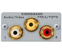 Cache vidéo/audio Cinch (3xCinch) avec câble Bu/Bu KINDERMANN 7444-530, 50x25mm