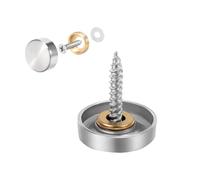 Cache-vis en acier inoxydable de 16 mm pour miroirs, raccords de meubles, plaques de bain, tables, armoires, verre