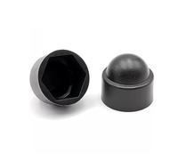 Cache-vis hexagonaux M3-M24 en plastique PE for écrous dômes, protection des boulons, décoration de roues de voiture(Svart,M6x10x14-30pcs)
