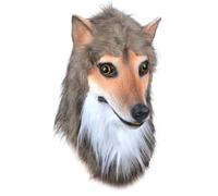 Cache-Visage Loup Masque de Loup Réaliste en Latex Cosplay Horrifique