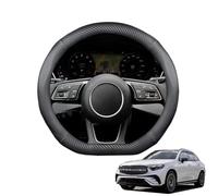 Cache Volant en Fibre de Carbone avec Anneau Intérieur en Silicone Forme de D pour GLC X254 2023 2024 2025 Respirant Antidérapant Noir Mat Accessoires Voiture,Matte+Leather