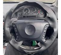 Cache Volant Voiture Pour BMW 3 5 Pour Série Pour E36 Pour E46 Pour E39 Pour X3 Pour E83 Pour X5 Pour E53 Housse Volant Voiture Cuir Microfibre Perforé Noir(Red Thread)