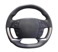 Cache Volant Voiture Pour Citroen Pour Grand Pour C4 Pour Picasso Pour Space Pour Tourer 2013-2022 Housse Volant Voiture Cuir Microfibre Cousue À La Main(Black Thread)