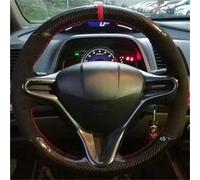 Cache Volant Voiture Pour Civic 2004-2011 Pour Civic 8 2006-2009 Housse Volant Daim Noir Fibre(Red Thread)