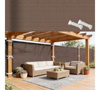 Cache Vue Balcon 1.2 x 10.5 m, Résistant, Durable, La Moisissure, Facile a Poser, Pas Besoin de Percer Couverture de Écran Jardin, avec Œillets pour Balcon, Brun
