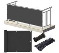 Cache Vue Balcon 1.25 x 4.5 m PES, Écran Occultant Opaque Protection UV, Résistant Au Vent et à l'eau Brise Vue Occultant, Brise-Vue pour Exterieur Terrasse, Gris Foncé