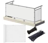 Cache Vue Balcon 1.8 x 10 m Imperméable Cache Vue Balcon Protection UV Opaque Résistant Aux Contre Vent Brise Occultant, Brise-Vue pour Jardin Exterior, Blanc