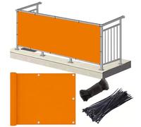Cache Vue Balcon 1.8 x 10 m Imperméable Cache Vue Balcon Protection UV Opaque Résistant Aux Contre Vent Brise Occultant, Brise-Vue pour Jardin Exterior, Orange