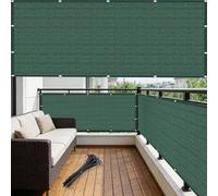 Cache Vue Balcon 1 x 5 m, Cache Balcon Respirant, Vent Protection UV Résistant Ventilé, Brise Vue Exterieur Occultant, with Rope pour, Vert